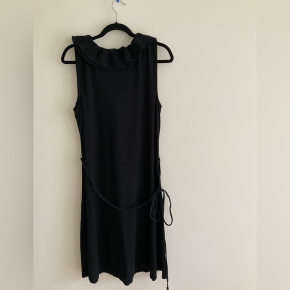 Lauren Ralph LRL Eyelet Lace Ruffle Black Midi Dress Preppy Coffee Brunch Date - Picture 11 of 16